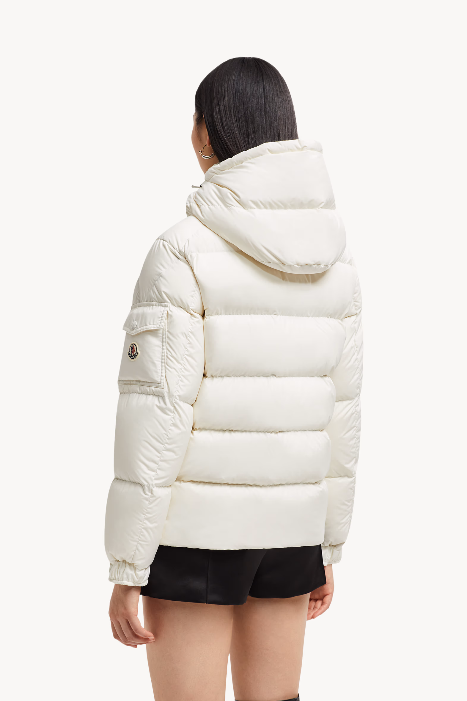 Moncler Maya 70 Hooded Short Down Jacket Women White Moncler 5